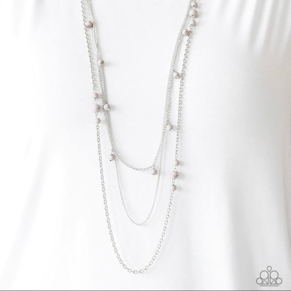 Laying The Groundwork - Silver - Necklace & Earrings
